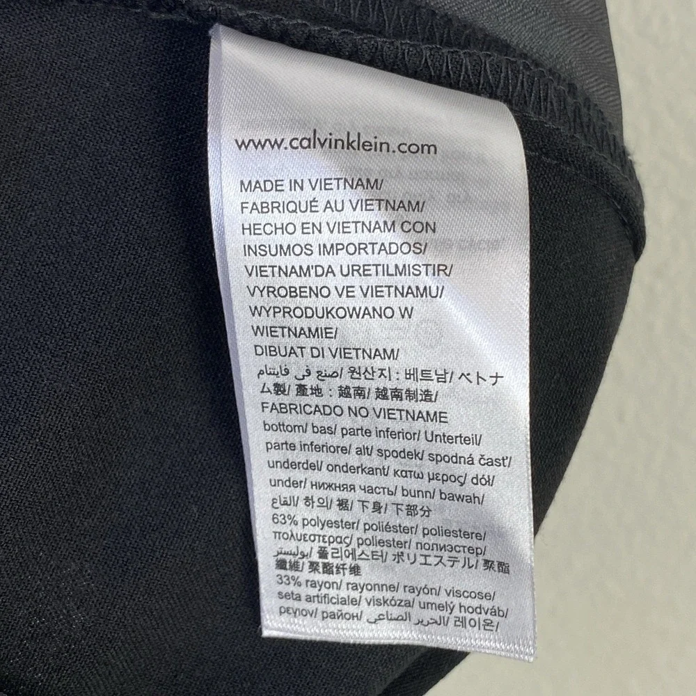 Calvin Klein Pants Men Black 36x30 Flat Front Straight Lightweight Slacks